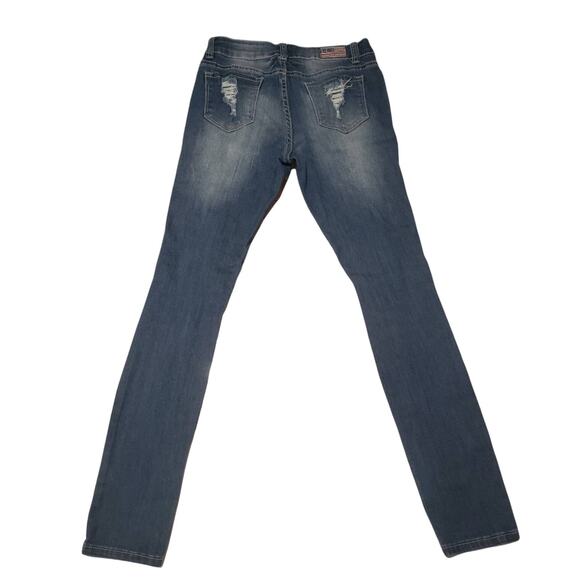 Eterno Distressed Skinny Blue Denim Jeans / Pants - Picture 3 of 6